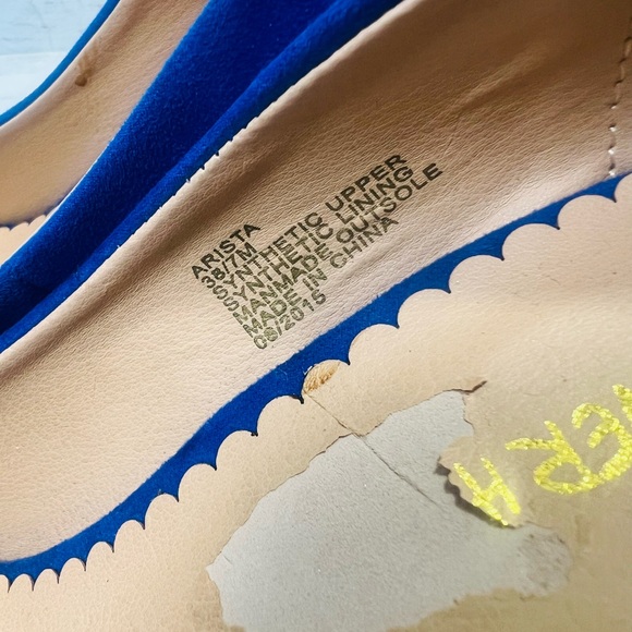 Womens Blue HEAD OVER HEELS by DUNE ARISTA Gold Trim Block Heels  Size 7M - Picture 8 of 14